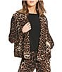 Eva Varro Brooke Pebbles Animal Print Notch Collar Long Sleeve Pilot Jacket - Image 1