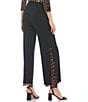 Eva Varro Double Layer Leopard High Rise Wide Leg Pants, Color:Black/Brooke - Image 2