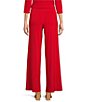 Eva Varro Elastic Waist Wide Leg Pants, Color:Red - Image 2