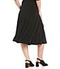 Color:Black - Image 2 - Knit Jersey A-Line Pull-On Midi Skirt