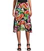 Color:Rocita - Image 1 - Floral Print Knit Jersey Ruffled 5-Tiered A-Line Coordinating Midi Skirt
