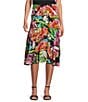 Color:Rocita - Image 1 - Floral Print Knit Jersey Ruffled 5-Tiered A-Line Coordinating Midi Skirt
