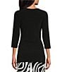 Eva Varro Fold Over V-Neck 3/4 Sleeve Tunic - Image 2