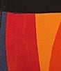 Eva Varro Geometric Brushstroke Print Elastic Waist Wide Flare Leg Coordinating Pants, Color:Travis - Image 4