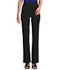 Eva Varro High Rise Elastic Waist Bell Bottom Pants, Color:Black - Image 1