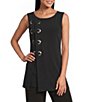 Eva Varro Knit Boat Neck Cap Sleeve Side Grommet Tunic - Image 1