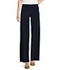 Eva Varro Knit Elastic Waist Wide Leg Pants, Color:Navy - Image 1