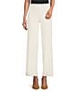 Color:Ivory - Image 1 - Knit Jersey High Waist Straight Leg Pull-on Pants
