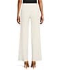 Color:Ivory - Image 2 - Knit Jersey High Waist Straight Leg Pull-on Pants