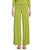Color:60's Green - Image 1 - Knit Jersey Straight Wide-Leg Pull-On Pants