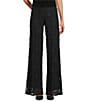 Eva Varro Coordinating Lace Elastic Waist Wide Leg Double Layer Pants, Color:Black Lace - Image 1