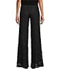 Eva Varro Coordinating Lace Elastic Waist Wide Leg Double Layer Pants, Color:Black Lace - Image 2