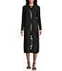 Eva Varro Mesh Knit Shawl Collar Long Sleeve Open-Front Long Cardigan, Color:Black Mesh - Image 1