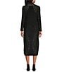 Eva Varro Mesh Knit Shawl Collar Long Sleeve Open-Front Long Cardigan, Color:Black Mesh - Image 2