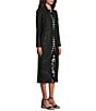 Eva Varro Mesh Knit Shawl Collar Long Sleeve Open-Front Long Cardigan, Color:Black Mesh - Image 3