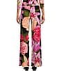 Color:Rita - Image 2 - Mixed Floral Print Knit Jersey Elastic Waist Wide-Leg Pull-On Pants