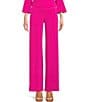 Color:Neon Pink - Image 1 - Solid Knit Jersey Elastic Waist Wide-Leg Coordinating Pull-On Pants