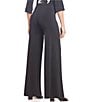 Color:Black - Image 2 - Knit Jersey High Rise Wide Leg Pull-On Pants