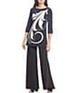 Color:Black - Image 3 - Wide Leg High Rise Pull-On Pants