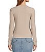 Color:Warm Taupe - Image 2 - Crew Neck Long Sleeve Ribbed Knit Shirt