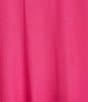 Every Crew Neck Ribbed Short Sleeve Shirttail Hem Tee Shirt, Color:Fuchsia - Image 4