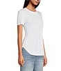 Every Crew Neck Ribbed Short Sleeve Shirttail Hem Tee Shirt - Image 4