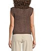 Every Crew Neck Sleeveless Button Front Vest, Color:Brown - Image 2