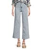 Every Denim High Rise Pleated Straight Hem Waist Jeans, Color:Light Blue - Image 1