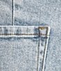 Every Denim High Rise Pleated Straight Hem Waist Jeans, Color:Light Blue - Image 4