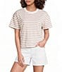 Every Knit Crew Neck Short Sleeve Boxy Tee - Image 1