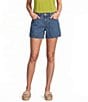 Every Knit Side Slit Denim Short - Image 1