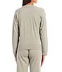 Color:Heather Grey - Image 2 - Knit V-Neck Long Sleeve Button-Front Cardigan