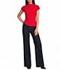 Every Mock Neck Short Sleeve Pullover Ribbed Sweater - Image 3