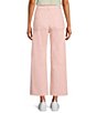 Color:Pink - Image 2 - Patch Pocket High Rise Frayed Hem Wide Leg Jeans
