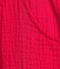 Color:Raspberry - Image 4 - Raspberry High Rise Cuffed Drawstring Shorts