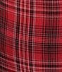 Every Ruched Plaid Mock Collar Midi Sleeveless Dress - Image 3