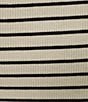 Color:Black/Snow - Image 3 - Square Neck Sleeveless Knit Stripe Midi Dress
