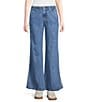 Every Stretch Denim Mid Rise Wide Leg Jeans, Color:Med Blue - Image 1