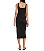 Every Stretch Knit Scoop Neck Sleeveless Midi Dress, Color:Black - Image 2