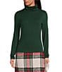 Every Stretch Knit Turtleneck Long Sleeve Tee Shirt, Color:Forest Green - Image 2