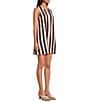 Every Stripe Linen Blend Round Neck Sleeveless Romper - Image 4