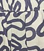 Every Woven Doodle Print Linen Blend High Rise Pull On Coordinating Shorts, Color:Multi - Image 4