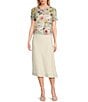 Evolutionary Coordinating 3D Floral Print Short Sleeve Top, Color:Pink Multi - Image 3