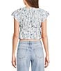 Evolutionary Bow Print V-Neck Short Sleeve Top - Image 2