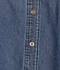 Evolutionary Denim Collared Button Front Long Sleeve Top - Image 4