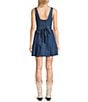 Evolutionary Denim Scoop Neck Corset Tie Back Dress - Image 2
