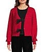 Evolutionary Double Bow Front V-Neck Long Sleeve Cardigan - Image 3