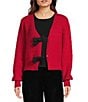 Evolutionary Double Bow Front V-Neck Long Sleeve Cardigan - Image 1