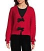 Evolutionary Double Bow Front V-Neck Long Sleeve Cardigan - Image 3
