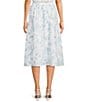 Evolutionary Embroidered Floral Eyelet Mid Rise A-Line Midi Skirt - Image 2